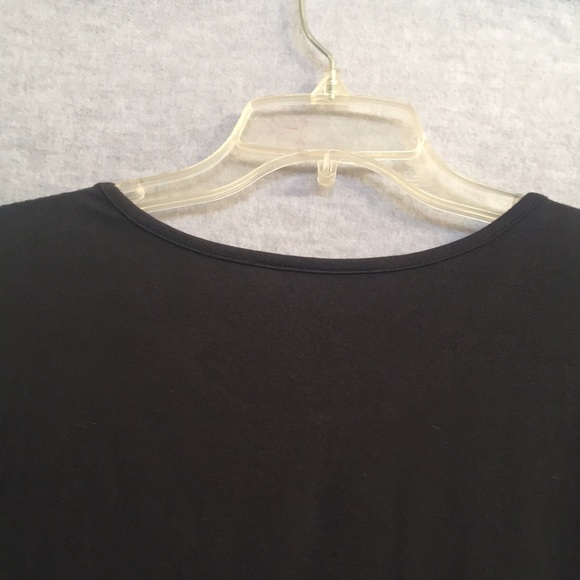 Denim & Co Cotton Stretch Knit Wardrobe Staple Basic Black Top - Picture 6 of 9